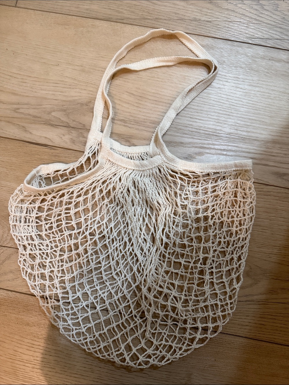 Cream Mesh Market Tote Bag - Lightweight Everyday Carry